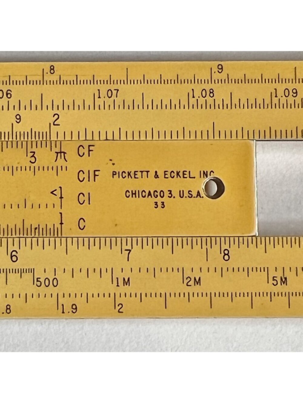 Pickett 500 Ortho-Phase Log Log Slide Rule Orig Case 1940-1950s Collectible - Picture 4 of 16